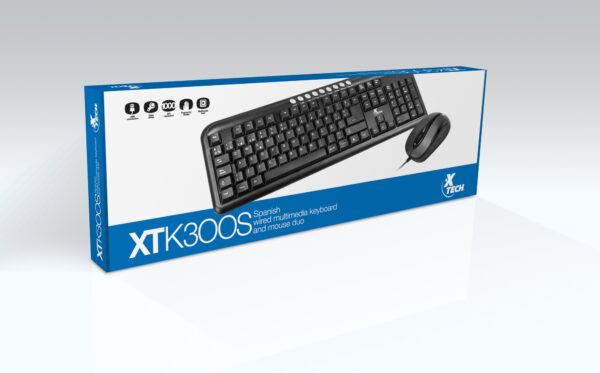 Combo con cable multimedia para mouse y teclado - USB Español Xtech XTK-300S - Imagen 2
