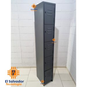 Locker Metalico CNT de-5 Puertas - Altura 1.80 Mt - Color Negro - 1.80 Mt Alto x 0.38 Profundidad x 0.28 Frente-Ancho