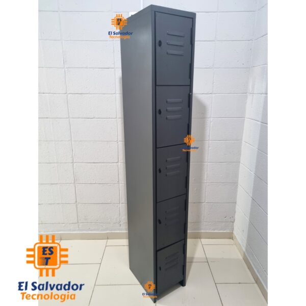Locker Metalico CNT de-5 Puertas - Altura 1.80 Mt - Color Negro - 1.80 Mt Alto x 0.38 Profundidad x 0.28 Frente-Ancho