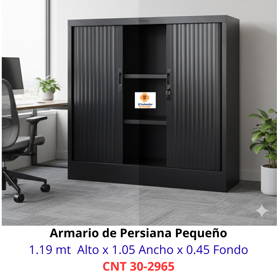 Armario de Oficina Metalico de Puertas de Persiana Corredizas Estilo Acordeon CNT 2965 en El Salvador Tecnologia