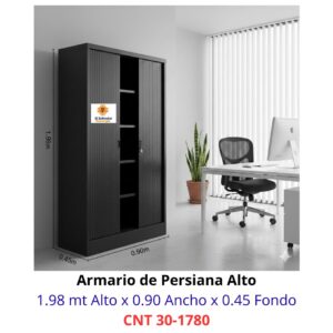 Armario de Oficina Metalico de Puertas de Persiana Corredizas Estilo Acordeon CNT 30-1780 en El Salvador Tecnologia