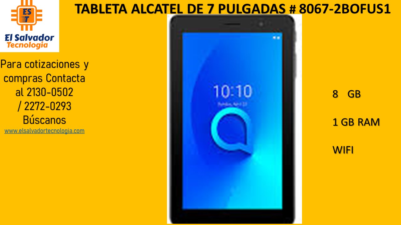 TABLETA ALCATEL DE 7 PULGADAS # 8067-2BOFUS1