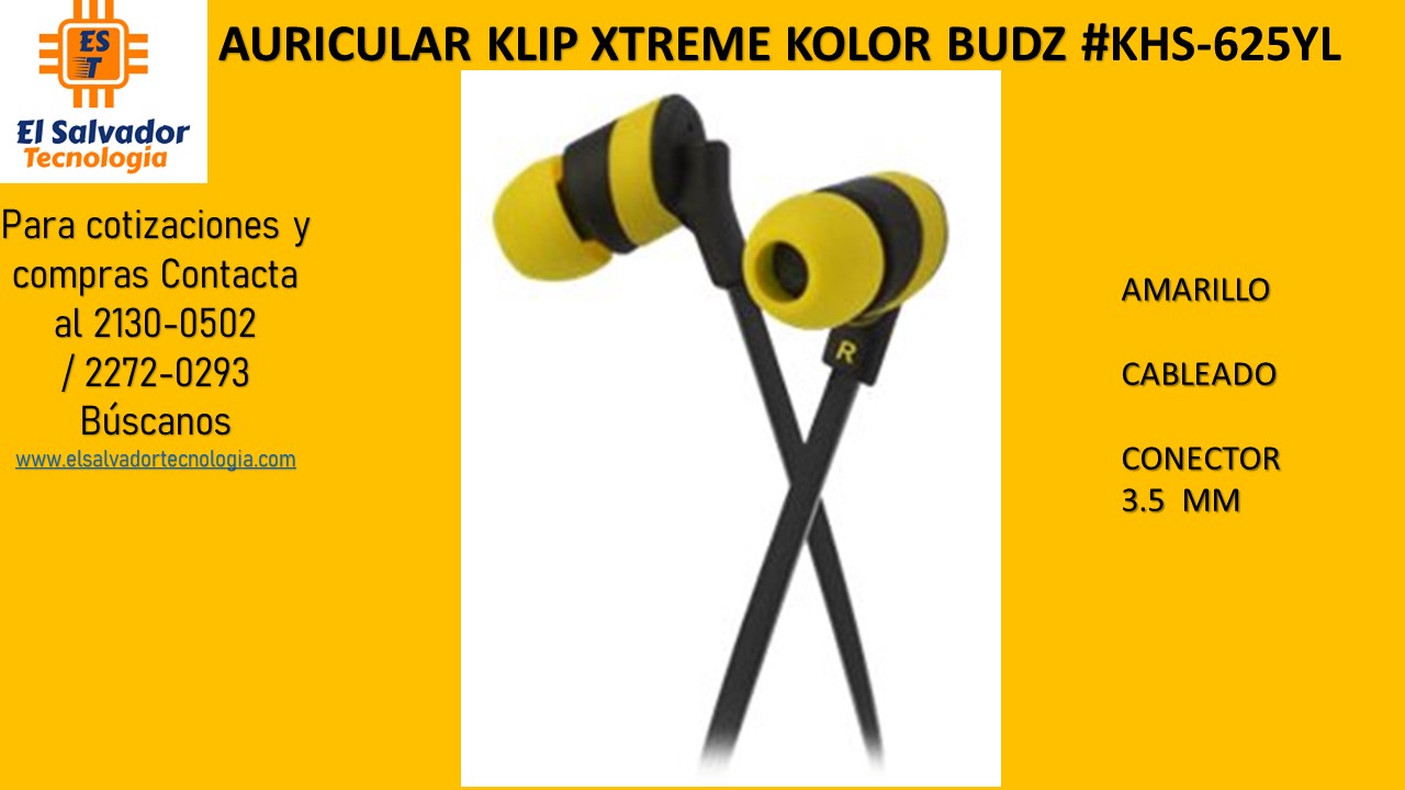 AURICULAR KLIP XTREME KOLOR BUDZ #KHS-625YL