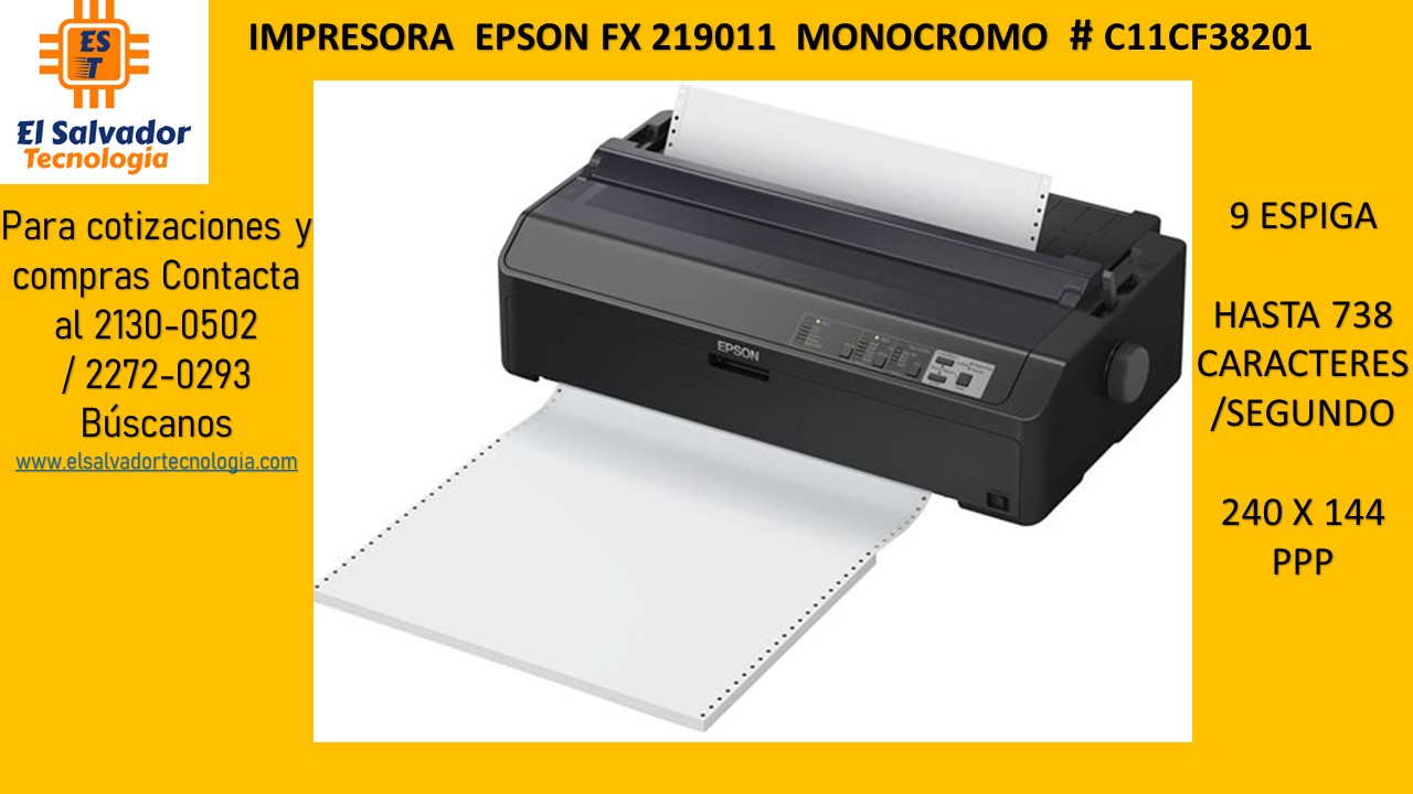 IMPRESORA EPSON FX 219011 MONOCROMO # C11CF38201