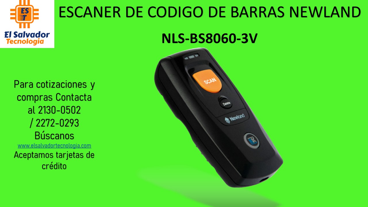 ESCANER DE CODIGO DE BARRAS NEWLAND NLS-BS8060-3V