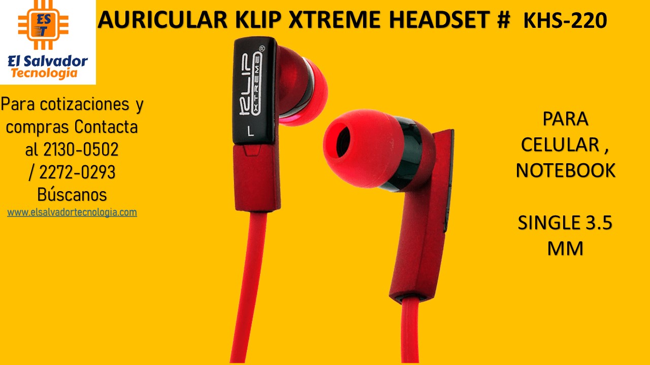 AURICULAR KLIP XTREME HEADSET # KHS-220
