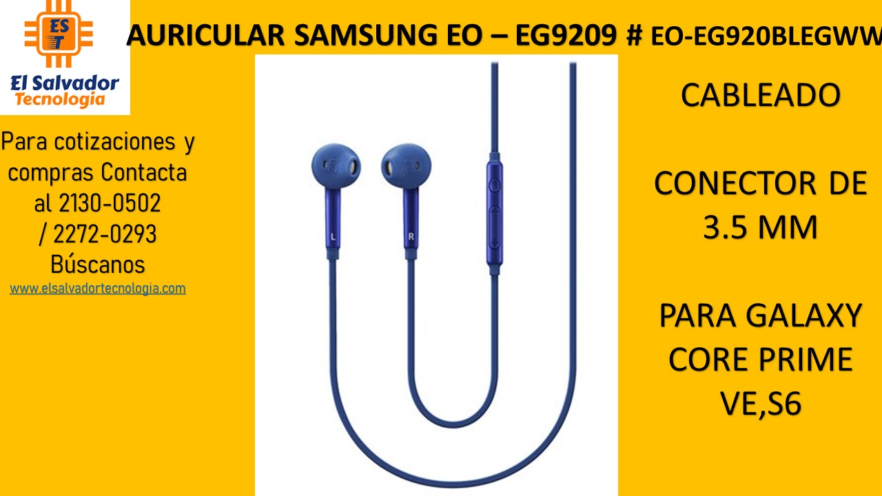 AURICULAR SAMSUNG EO – EG9209 # EO-EG920BLEGWW