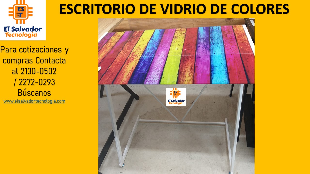ESCRITORIO DE VIDRIO DE COLORES
