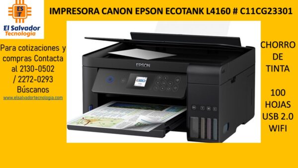 IMPRESORA CANON EPSON ECOTANK L4160 # C11CG23301