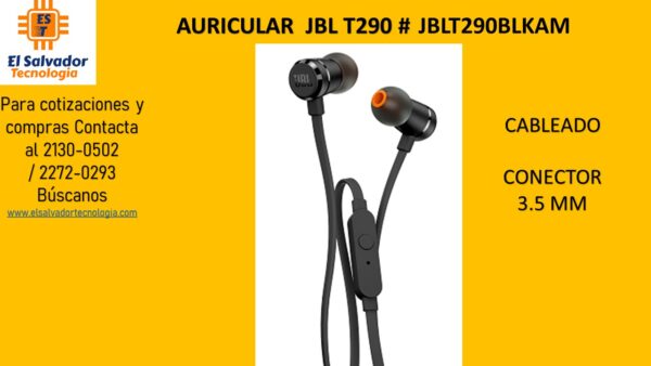 AURICULAR JBL T290 #  JBLT290BLKAM
