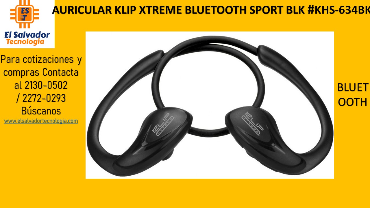 AURICULAR KLIP XTREME BLUETOOTH SPORT BLK #KHS-634BK