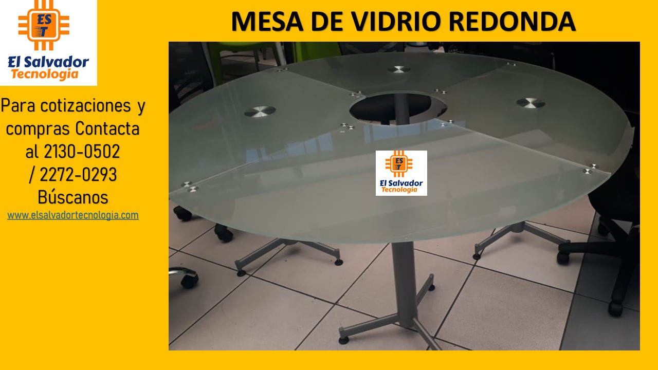 MESA DE VIDRIO REDONDA