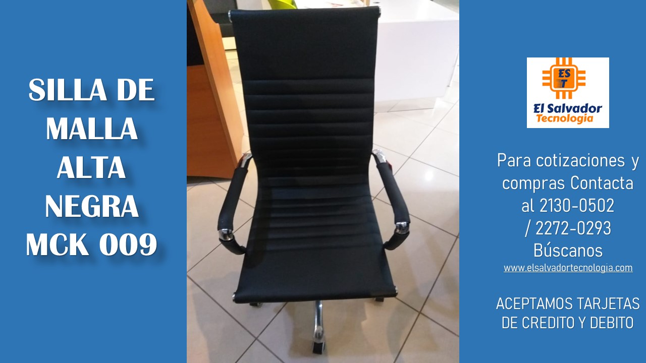 SILLA DE MALLA ALTA NEGRA MCK 009