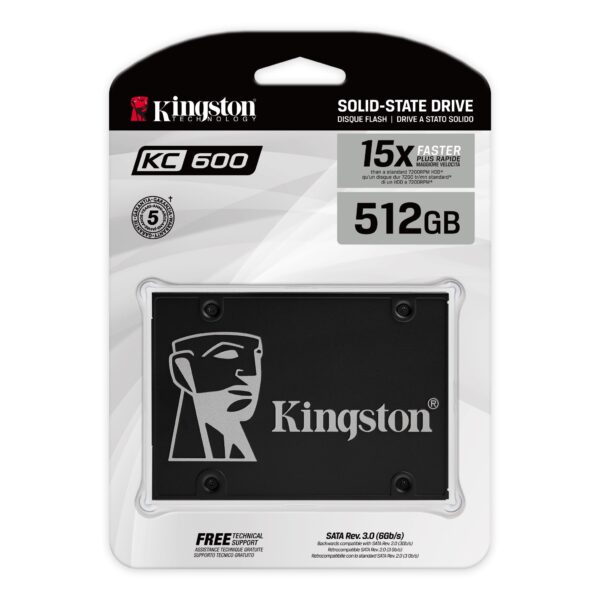 Unidad de estado sólido Kingston con autocifrado KC600 – 512 GB – SKC600/512G