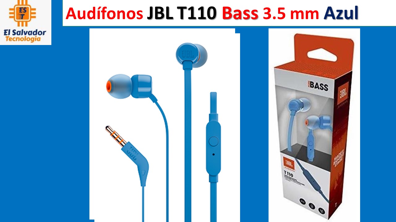 Audífonos JBL T110 Azul Con Bass