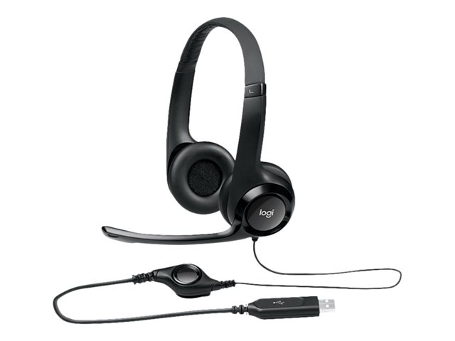 Auriculares Logitech USB Headset - en oreja - H390 - 981-000014