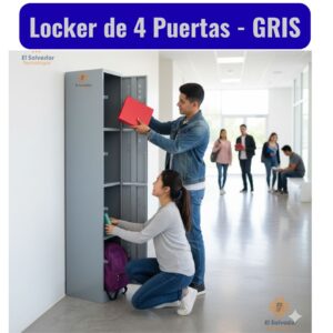 Locker - Casilleros de 4 Puertas Color gris - El Salvador Tecnologia y Muebles de Oficina