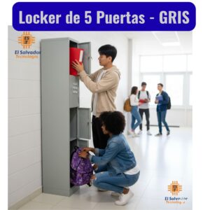 Locker - Casilleros de 5 Puertas Color gris - El Salvador Tecnologia y Muebles de Oficina