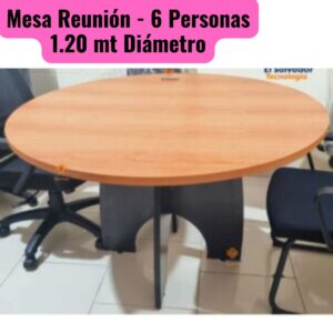 Mesa de Reunion Circular - 1.20 Diametro para 6 personas - Color Haya - Lucy-2 CNT 113