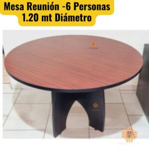 Mesa de Reunion Circular - 1.20 Diametro para 6 personas - Color Zapelly - Lucy-2 CNT 113