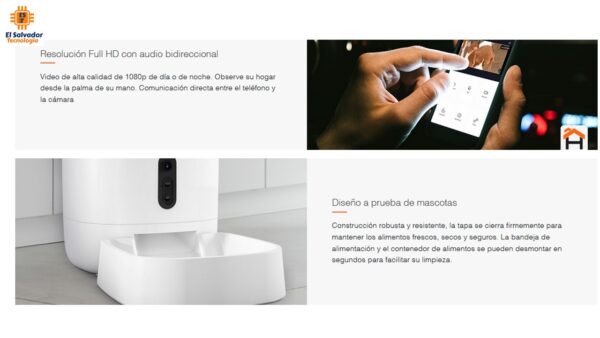 Dispensador inteligente de alimento para mascotas Wi-Fi y cámara integrada NHA-P610 - Imagen 10