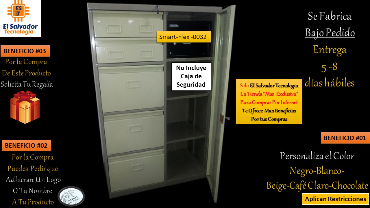 Armario de Seguridad Gavetas y Puertas Smarflex 0032 - El Salvador Tecnologia