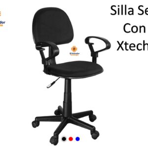 Silla Secretarial de Tela Con Brazos Negra Xtech