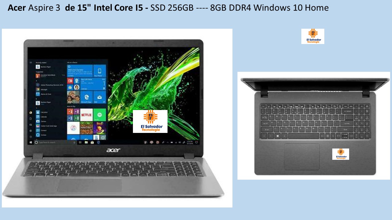 Acer Aspire 3 de 15 Pulgadas Intel Core I5 - SSD 256GB- 8GB DDR4 Windows 10 Home
