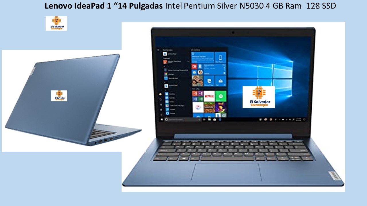 Lenovo IdeaPad 1 -14 Pulgadas Intel Pentium Silver N5030 4 GB Ram 128 SSD