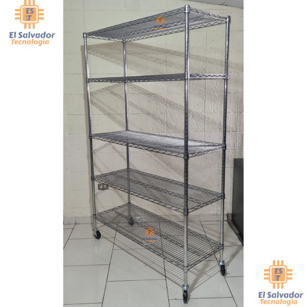 Estante de Metal - Acero - 5 Niveles - Con o Sin Rodos -1.82 Alto x 121 Ancho x 45 Profundidad