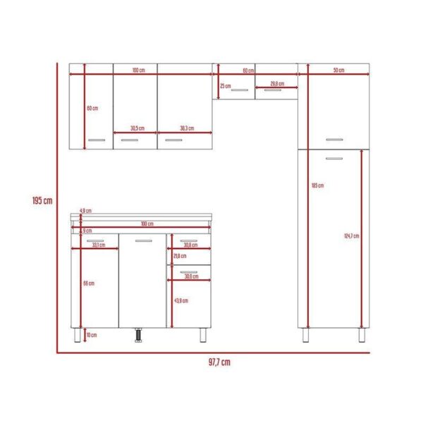 Kit de muebles para cocina con lavaplatos - Imagen 2