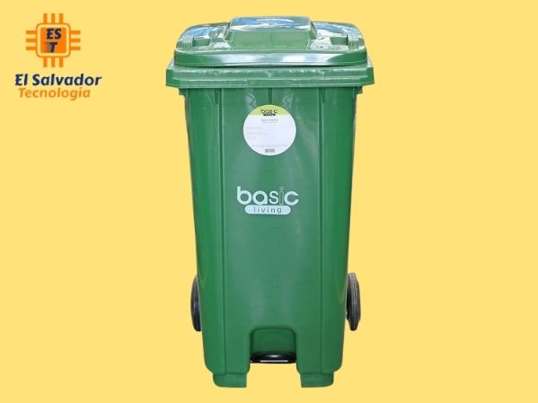 Basurero 100 litros plástico de pedal color verde