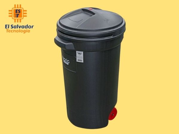Basurero 125 litros plástico con ruedas color negro
