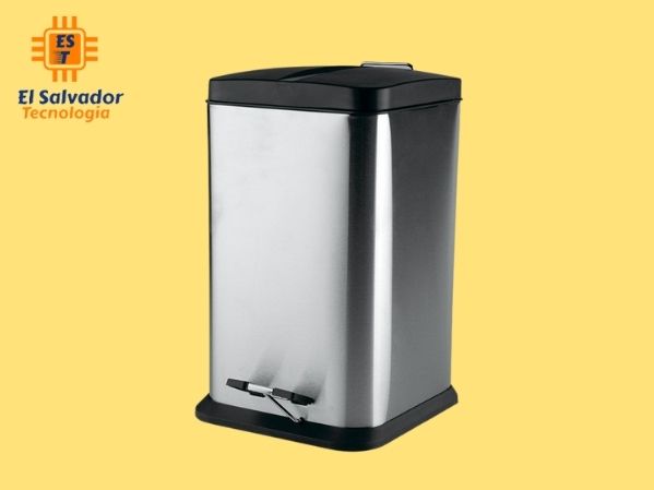 Basurero acero inoxidable cuadrado acabado satinado 12 l