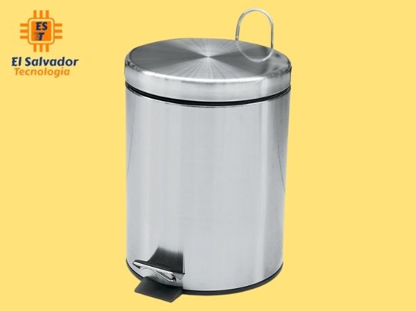 Basurero acero inoxidable redondo acabado satinado 5 l