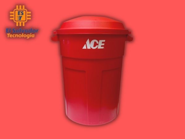 Basurero plástico rojo para jardín Ace 145 l