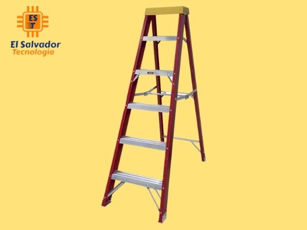 Escalera tijera fibra de vidrio 5 peldaños 330lb tianjin