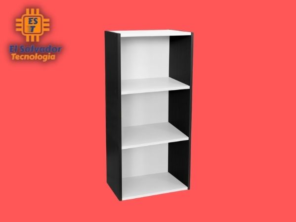 Librera 3 repisas blanco negro