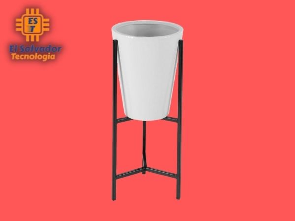 Maceta metálica 27 pulg blanca