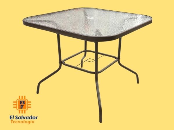 Mesa cuadrara de vidrio 90x90x70 cm