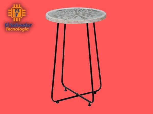 Mesa metálica redonda 18 x 25.5 pulg