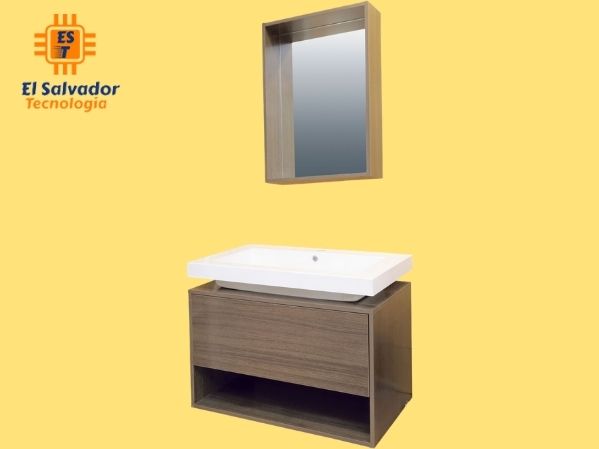 Mueble de baño mdf 81.5x60x37.5 cm nogal maratea