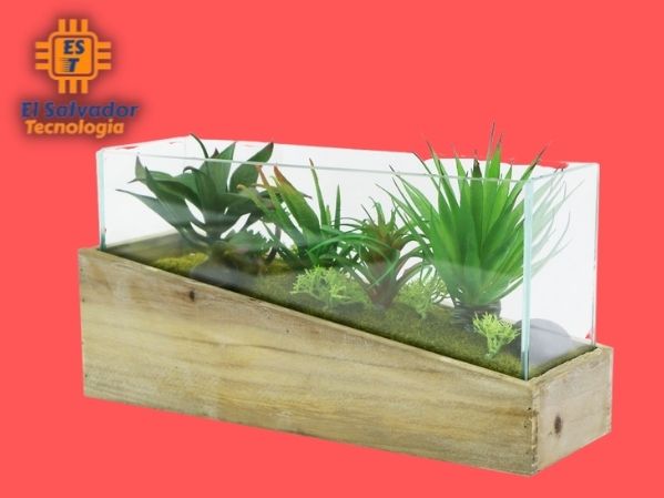 Planta artificial en caja de madera p1780-131