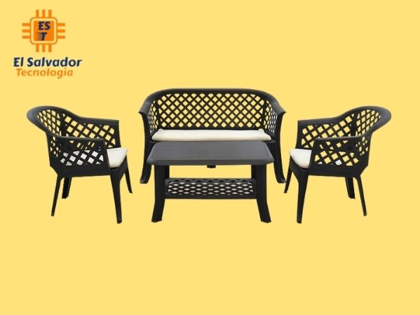 Set de jardín 4 piezas veranda negro