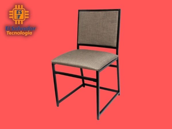 Silla de metal y tela beige k6909f1552