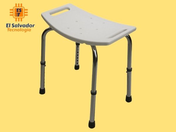 Silla para ducha y bañera anti deslizable y ajustable blanca
