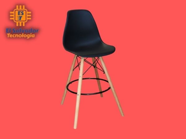 Silla plástica moderna negro
