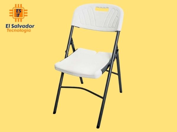 Silla plegable blanca 54x43x80.5 cm color blanco