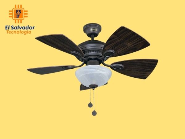 Ventilador de techo 36'' 5 aspas reversibles 2 luces e27
