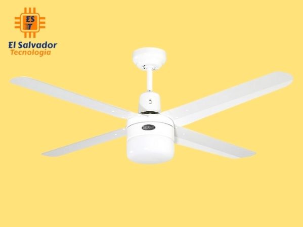 Ventilador de techo tipo industrial blanco 48'' 4 aspas 1 luz e27